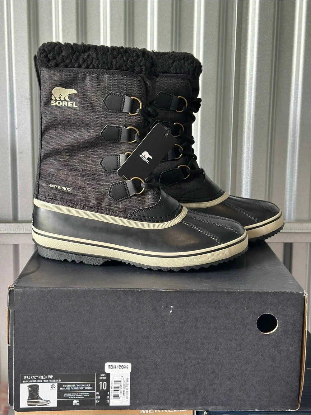 Sorel Black size 10 for Men, Winter Lace-Up Boots, waterproof